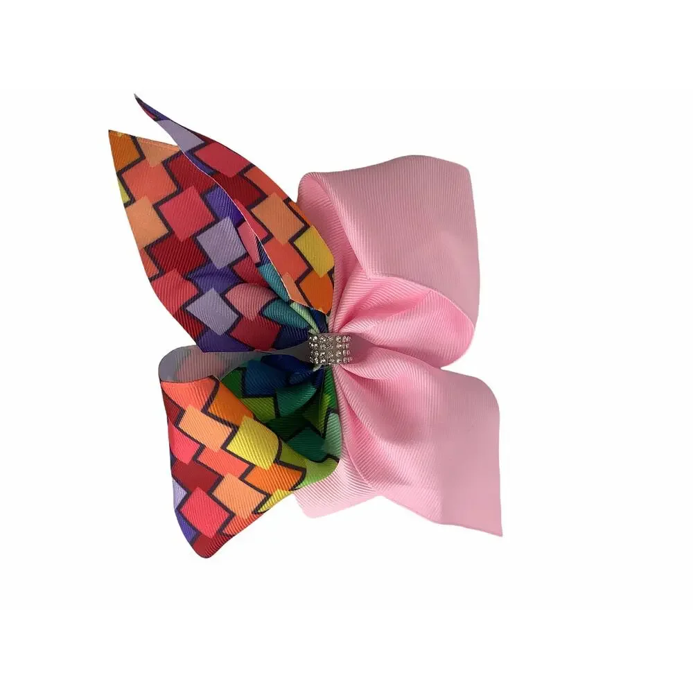 Lot of 3 Multicolored Hair Bows & Unicorn Hair Tie